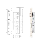 قفل مخفي بأسطوانة (نوع ضيّق) لأبواب الألمنيوم