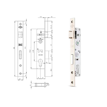 قفل مخفي بأسطوانة (نوع ضيّق) لأبواب الألمنيوم
